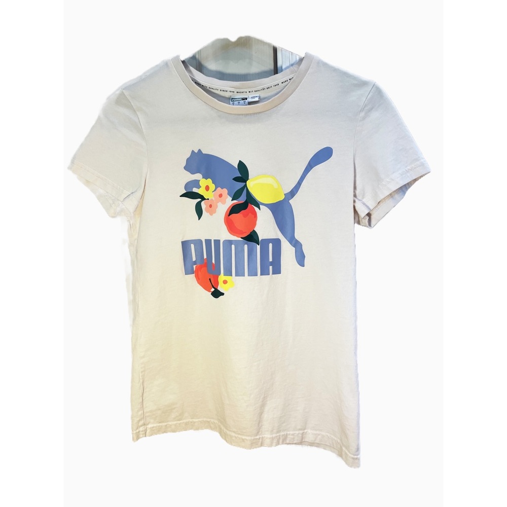 Puma Women’s T-Shirt Short Sleeve Size Small Wore 1x! Color is “Eggnog”